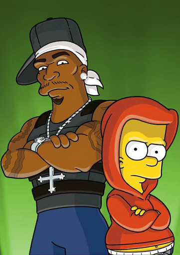 50 Cent le ense&ntilde;a a rapear a Bart en \"Pranksta Rap\" del 2005