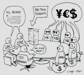 Karikatúra az OOXML szabvánnyá válásáról