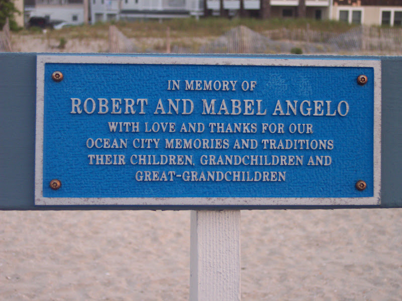 In memory ofRobert and Mable AngeloWith love and thanks for ourOcean City memories and traditionsTheir children, grandchildren andgreat-grandchildren