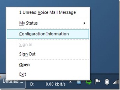 Lync SS - config info select Lync SS - config info select