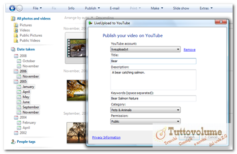 In Windows Live Movie Maker per pubblicare il video, dovete cliccare ...