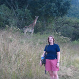 Here's me and a real giraffe at a 
nature reserve around the corner 
from Al and Tamara's house.