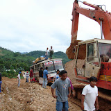 This was the first of several times
 the bus was pulled up a muddy 
hill on the 10 hour trek from 
Puerto Princessa to El Nido on Palawan.