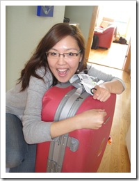 It’s finally arrived, my dear pinky luggage bag!