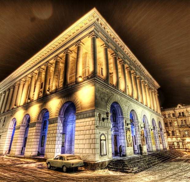 A Snowy Night at the Kiev Opera House 