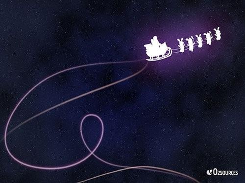 Santa Into the Snow Santa Into the Snow