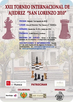 Cartel oficial del XXII Torneo Internacional de Ajedrez San Lorenzo 2010