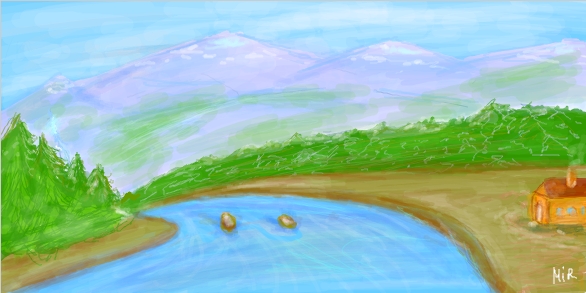 Граффити в контакте - Горный пейзаж / Mountain landscape