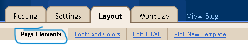 Blogger Layout Page Elements