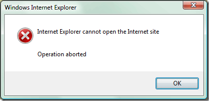 Operation Aborted Error Solved