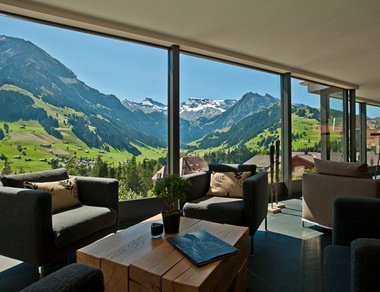 modern ski chalet switzerland interior design rustic contemporary hotel