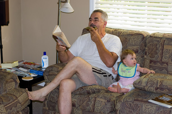 Reading and eating and watching and giggling