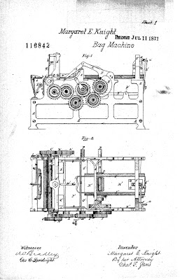 First illustration page from Margaret Knight's 1871 patent for a machine that could produce flat-bottomed paper bags.jpeg