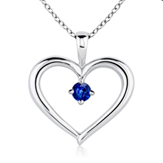 Sapphire Heart Pendant