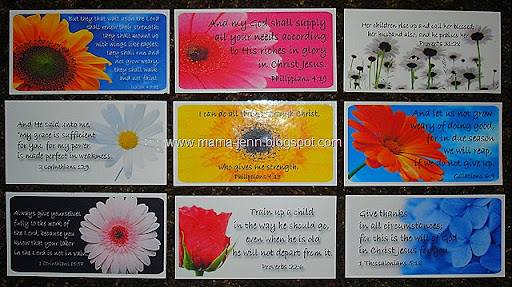 The verses included are: verses of encouragement. The verses included are: