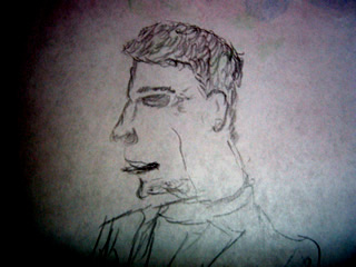 Profile sketch of Clive McCay