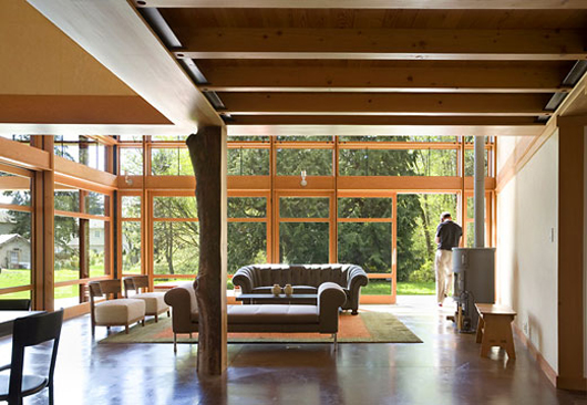 Corved Roofs House Design Living Room