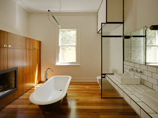 wooden home design interior bathroom