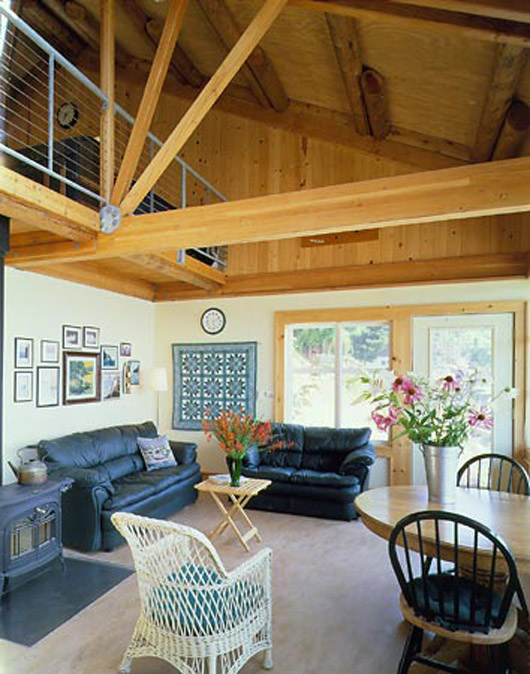 Beach Cabin Design Wooden Architecture Minimalist House - Living Room cabin wooden home design living room