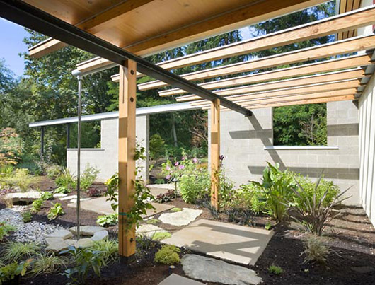 Curved Roof Design Modern Home With Garden Decorating Ideas modern house design hoem garden ideas