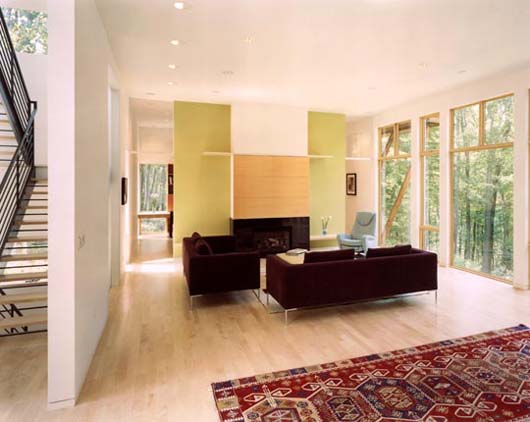 modern glass house design living room