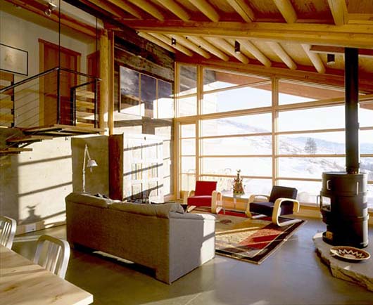 small mountain home design living room