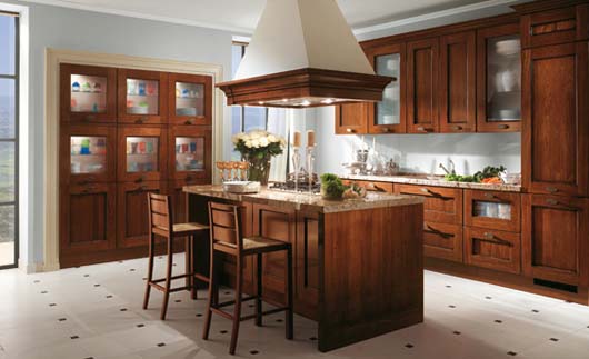 Traditional Design Elegant Kitchen Decorating With Wooden Furniture