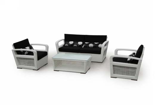 Modern White Wicker Patio Set Design Outdoor Home Furniture Modern White Wicker Patio Set Design Outdoor Home Furniture