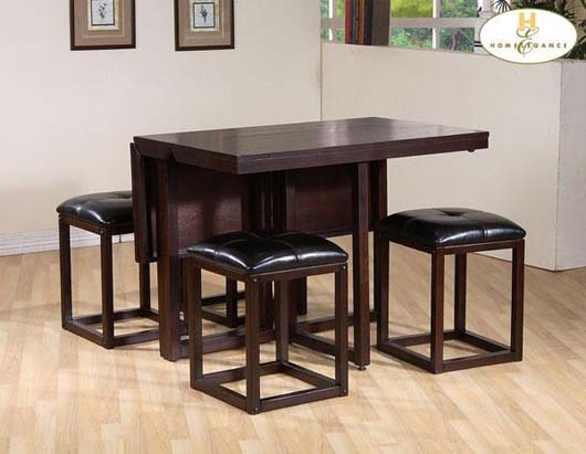 Modern Classic Design Dark Oak Dining Furniture For Small Space Ideas Wooden dining furniture for small spaces