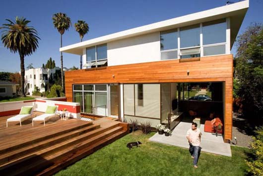 wooden outdoor living space design backyard