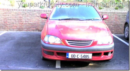 Red car parked rudely in Ireland - youparkrudely.com