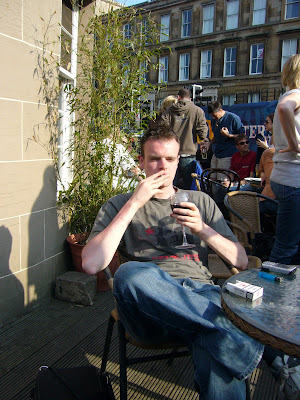 Gareth as red as his wine