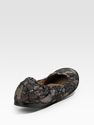 VALENTINO - SCRUNCH LACE BALLET FLATS - 441