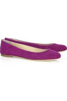 giuseppe zanotti - Crystal-studded suede flats - 415