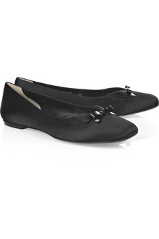 YVES SAINT LAURENT - Tuxedo satin ballerina flats - 433