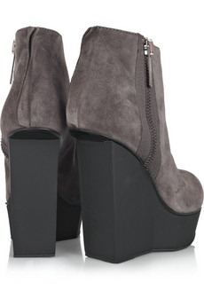 ACNE - Hybria suede wedge boots - 430