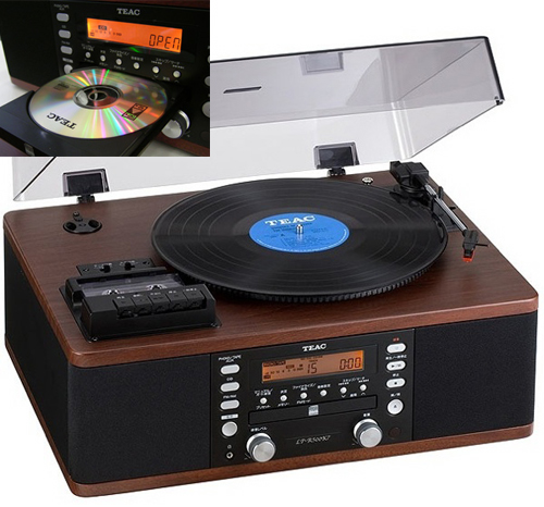 LP-R500 Vinil, CD, Fitas cassetes