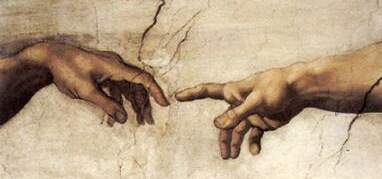 Detalj fra Skapelsen av Adam, Michelangelo