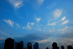 Whispy clouds fisheye over Shinjuku