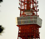 Tokyo Tower's two observatory floors up close, the bottom is much less crowded