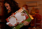 This coveted set of holiday plates is zipped across the room by an adult.