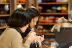Some obasans taking a knitting class