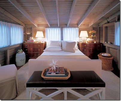 jeffrey bilhuber bedroom with wood walls and ceiling