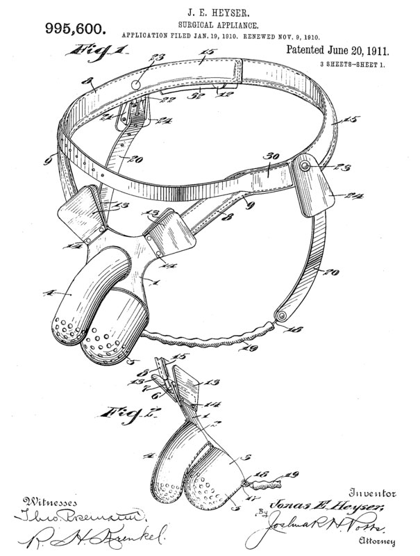 US Patent 995600: Chastity Belt For Men [Pic]