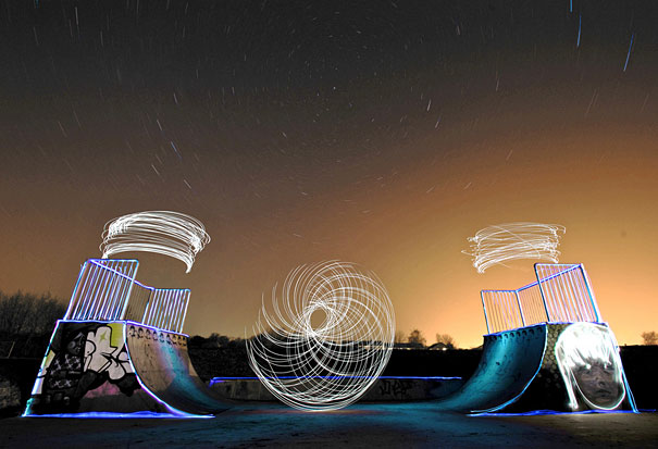 Surreal Skatepark Light Paintings