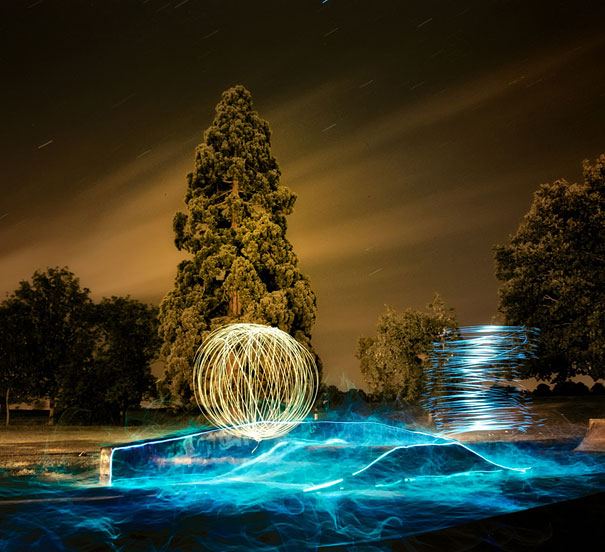 Surreal Skatepark Light Paintings