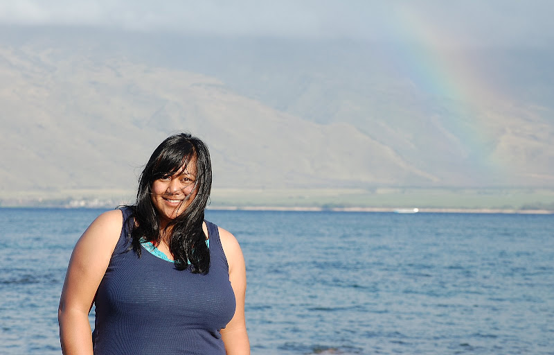 Kihei has amazing views - Heres a faint rainbow in the background.