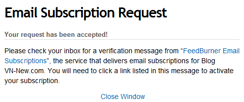 Cách đăng kí nhận Bài đăng  mới qua e-mail