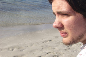 Peering thoughtfully off into the distance of the crazy beach at The Pines - Photo by emily - http://www.blackwoolholiday.com