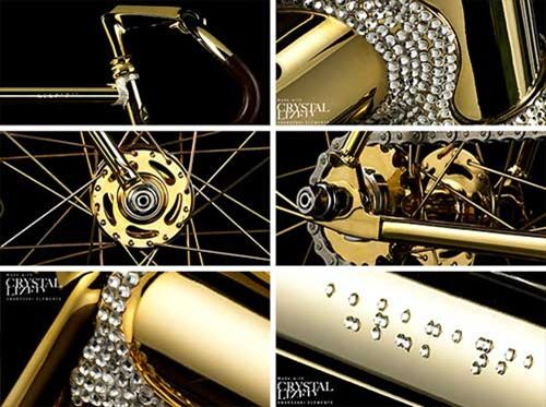 Bicicleta de oro y diamantes